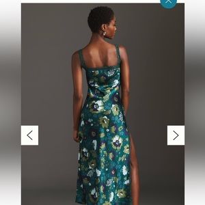 Anthropologie lace trim slip dress